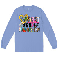 Colony Blue my first day of kindergarten Long Sleeve Tee - NancyCooperArtShop