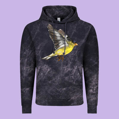 Flying American Goldfinch Vintage Hoodie Designed By Lillyallendesigns