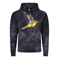 Cloud Black Flying American Goldfinch Vintage Hoodie - LillyAllenDesigns