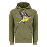 Vintage Olive Flying American Goldfinch Vintage Hoodie - LillyAllenDesigns