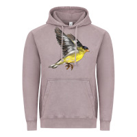 Vintage Zinc Flying American Goldfinch Vintage Hoodie - LillyAllenDesigns