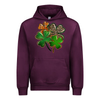Mauve Wine Leopard shamrock St. Patricks Day Urban Hoodie - FaDigitalArtStudio