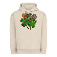 Pigment French Oak Leopard shamrock St. Patricks Day Urban Hoodie - FaDigitalArtStudio