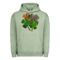 Pigment Oil Green Leopard shamrock St. Patricks Day Urban Hoodie - FaDigitalArtStudio