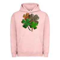 Pigment Salmon Leopard shamrock St. Patricks Day Urban Hoodie - FaDigitalArtStudio
