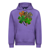 Tulip Leopard shamrock St. Patricks Day Urban Hoodie - FaDigitalArtStudio