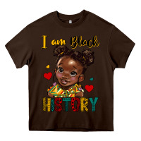 Chocolate Brown i am black history Heavy Core Tee - HRA Design Shop