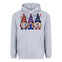 Heather Grey USA gnomies 4th of july Heavyweight Hoodie - HowdyJamesFarm