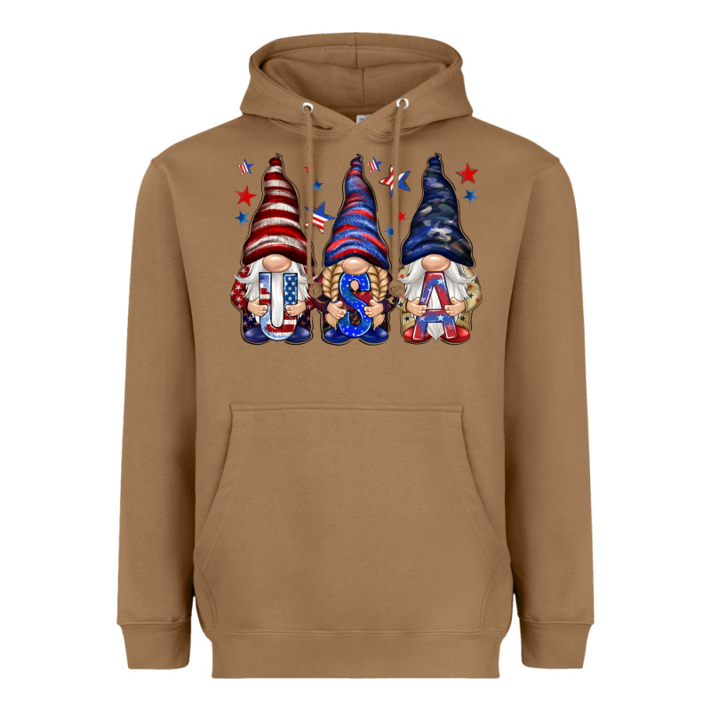 Usa Gnomies 4th Of July Heavyweight Hoodie by HowdyJamesFarm | Teevron