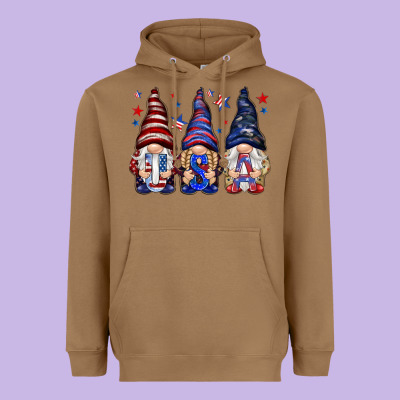 Usa Gnomies 4th Of July Heavyweight Hoodie Designed By Howdyjamesfarm