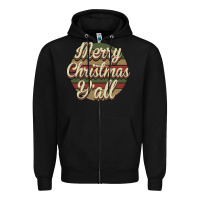 Black Merry Christmas Y'all Zipper Hoodie - Bettercallsaul