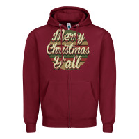 Burgundy Merry Christmas Y'all Zipper Hoodie - Bettercallsaul