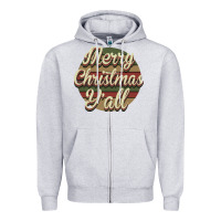Heather Grey Merry Christmas Y'all Zipper Hoodie - Bettercallsaul
