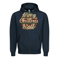 Navy Merry Christmas Y'all Zipper Hoodie - Bettercallsaul