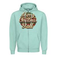 Seafoam Merry Christmas Y'all Zipper Hoodie - Bettercallsaul