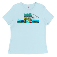 Baby Blue reel great dad  libbey glass Ladies Tee - HRA Design Shop