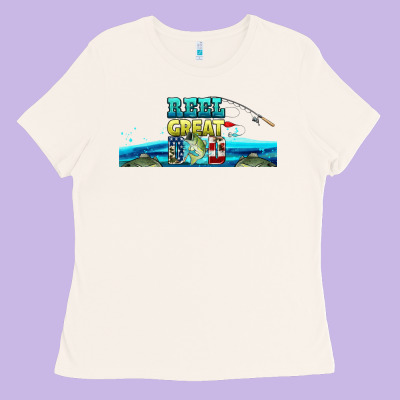 Reel Great Dad  Libbey Glass Ladies Tee Designed By Hra Design Shop