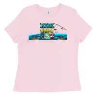 Bubblegum Pink reel great dad  libbey glass Ladies Tee - HRA Design Shop