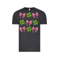 Vintage Black coquette bow clover st. patrick's day Vintage Tee - MaliasSmallBusiness