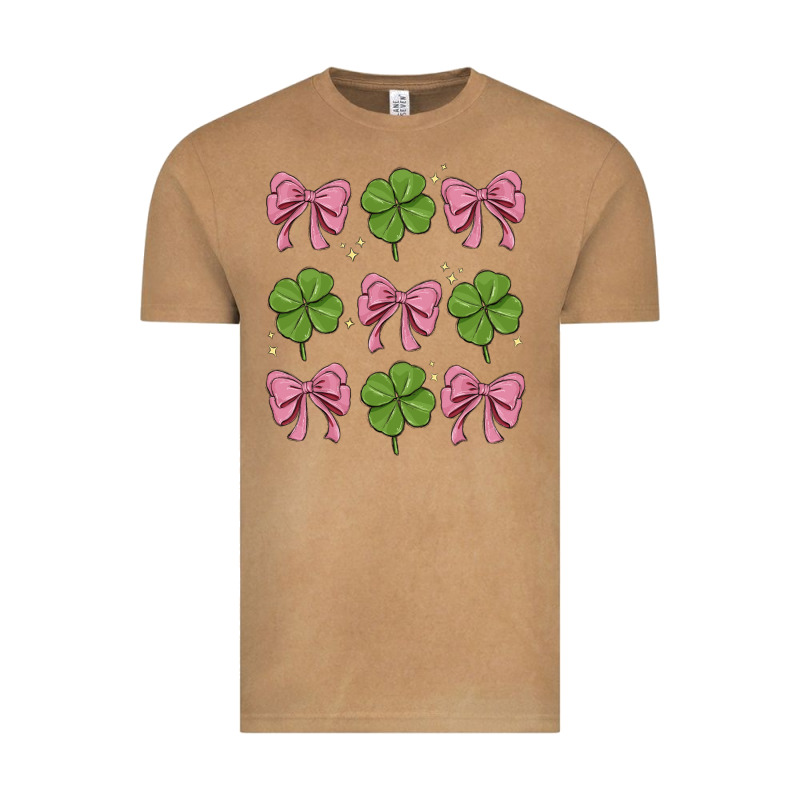 Coquette Bow Clover St. Patrick's Day Vintage Tee by MaliasSmallBusiness | Teevron