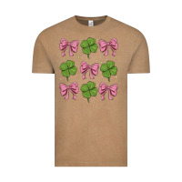 Vintage Coffee coquette bow clover st. patrick's day Vintage Tee - MaliasSmallBusiness