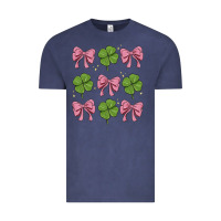 Vintage Denim coquette bow clover st. patrick's day Vintage Tee - MaliasSmallBusiness