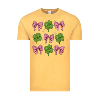 Vintage Mustard coquette bow clover st. patrick's day Vintage Tee - MaliasSmallBusiness