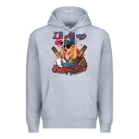 Heather Grey I'll always be your biggest fan Baseball Premium Hoodie - HowdyJamesFarm
