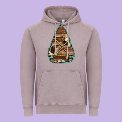 Cowhide Wooden Arrowhead Vintage Hoodie Designed By Jasminsmagicworld