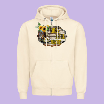 Life Is Better In Boots Zipper Hoodie Designed By Bettercallsaul