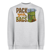 Heather Grey pack your bags Heavyweight Sweatshirt - NancyCooperArtShop