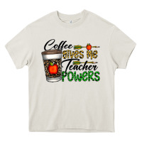 Cream coffee gives me teacher powers Heavy Core Tee - CowhideDigitalArt