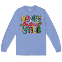 Colony Blue merry christmas y'all Long Sleeve Tee - MaliasSmallBusiness