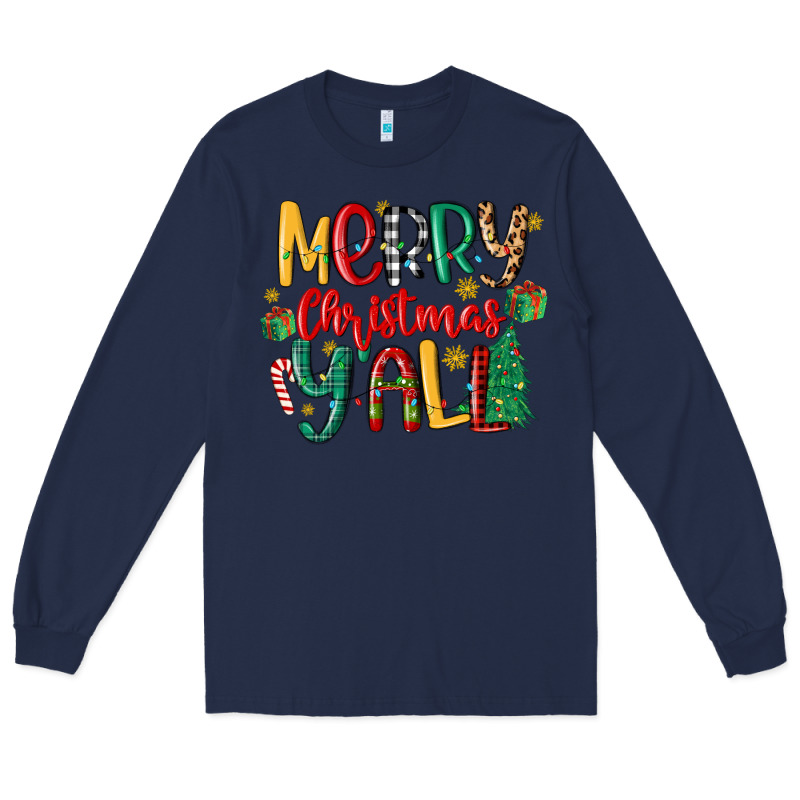 Merry Christmas Y'all Long Sleeve Tee by MaliasSmallBusiness | Teevron