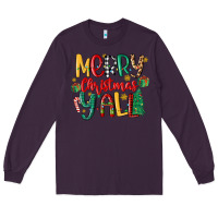 Plum merry christmas y'all Long Sleeve Tee - MaliasSmallBusiness