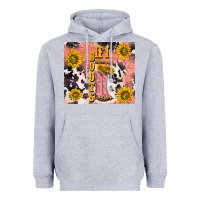 Heather Grey cowgirl boots sunflower Heavyweight Hoodie - TumblerDesignByShophia