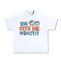 White she fits me perfectly Urban Heavy Tee - MaliasSmallBusiness