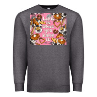 Charcoal Heather life is what you bake it with cowhide Premium Sweatshirt - TumblerDesignByShophia