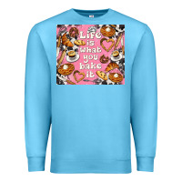 Ocean Blue life is what you bake it with cowhide Premium Sweatshirt - TumblerDesignByShophia