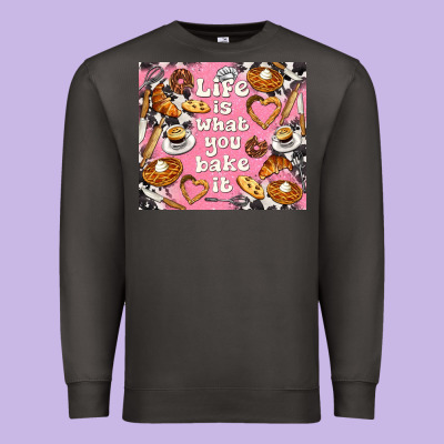 Life Is What You Bake It With Cowhide Premium Sweatshirt Designed By Tumblerdesignbyshophia