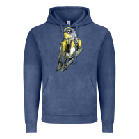 Vintage Denim yellow rumped warbler Vintage Hoodie - LillyAllenDesigns