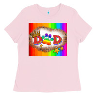 Bubblegum Pink lgbtq dad and paw Ladies Tee - HRA Design Shop