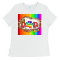 White lgbtq dad and paw Ladies Tee - HRA Design Shop
