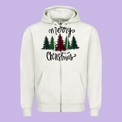 Merry Christmas Trees Zipper Hoodie Designed By Bettercallsaul