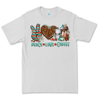 Dove Grey peace love coffee Premium Tee - AdoDesignShop