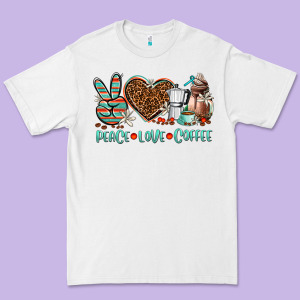 Peace Love Coffee Premium Tee Designed By Adodesignshop