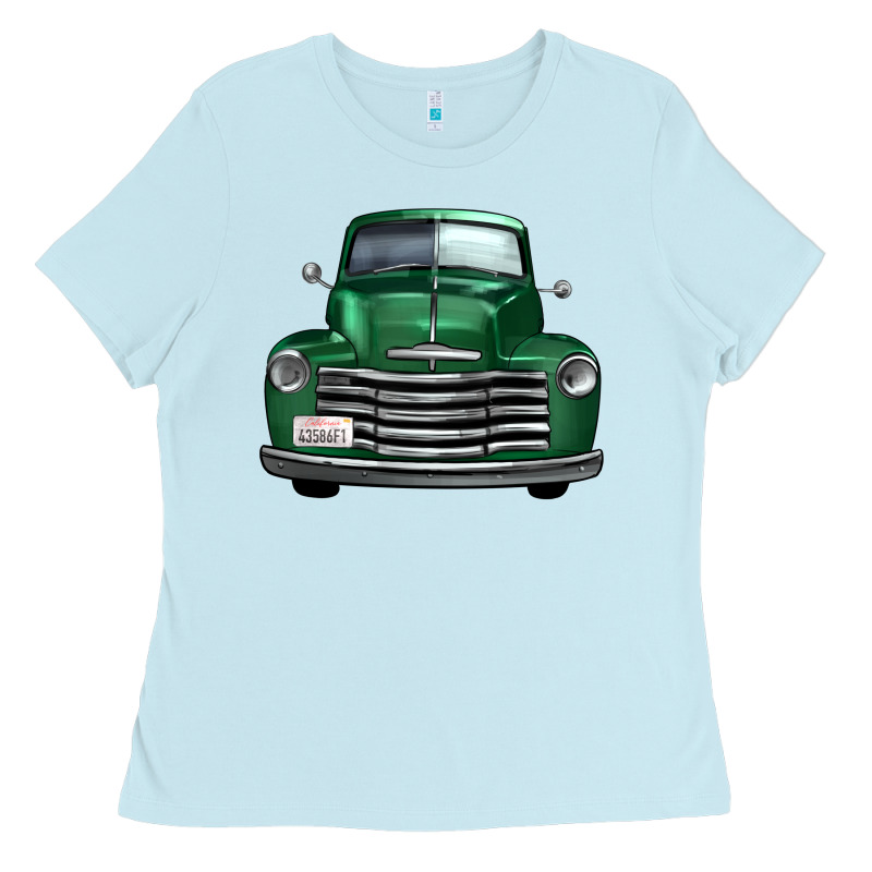 Western Green Truck Front View Ladies Tee by FaDigitalArtStudio | Teevron