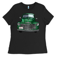 Black western green truck front view Ladies Tee - FaDigitalArtStudio