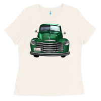 Bone western green truck front view Ladies Tee - FaDigitalArtStudio
