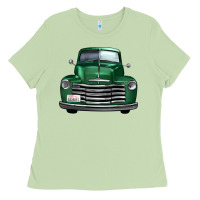Matcha western green truck front view Ladies Tee - FaDigitalArtStudio